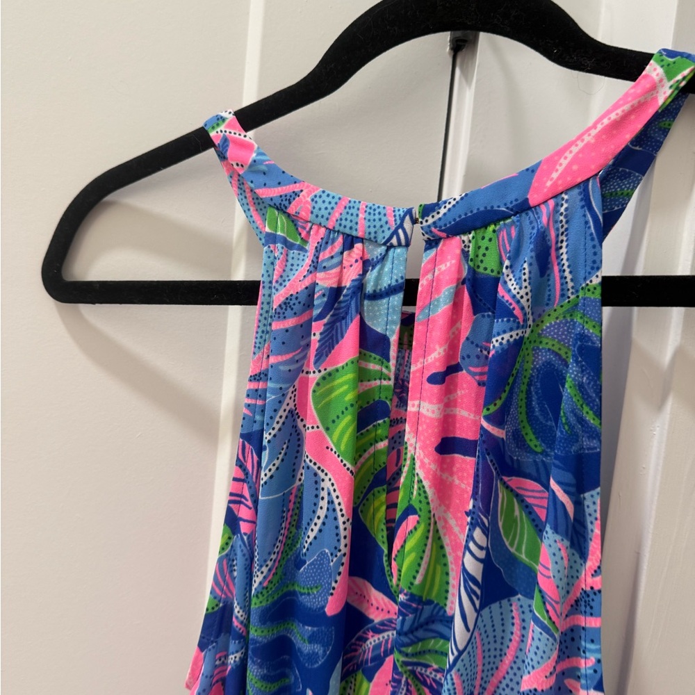 Lilly Pulitzer Pamelyn Dress Blue Grotto Beleaf in Yourself - Picture 8 of 9